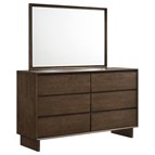 Coaster Furniture Glenwood 225013M 6-Drawer Dresser and Mirror - Warm Brown
