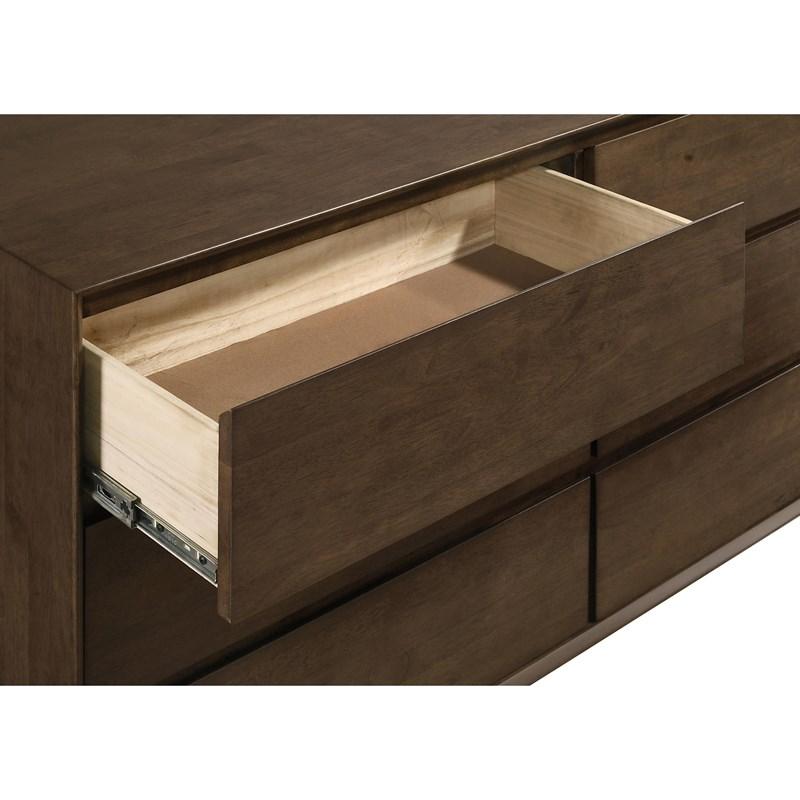 Large Picture of Coaster Furniture Glenwood 225013M 6-Drawer Dresser and Mirror - Warm Brown