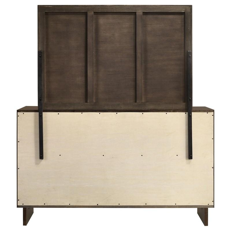 Large Picture of Coaster Furniture Glenwood 225013M 6-Drawer Dresser and Mirror - Warm Brown