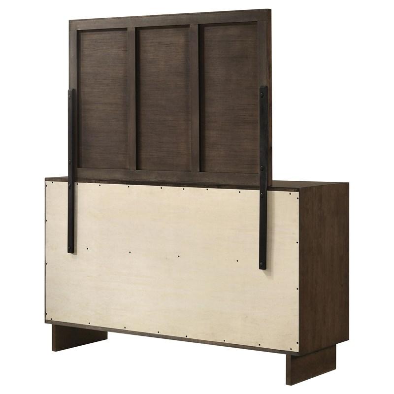 Large Picture of Coaster Furniture Glenwood 225013M 6-Drawer Dresser and Mirror - Warm Brown