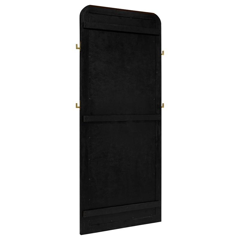 Large Picture of Coaster Furniture Arini 224339 Cane Weave Full Length Standing Floor Mirror - Black