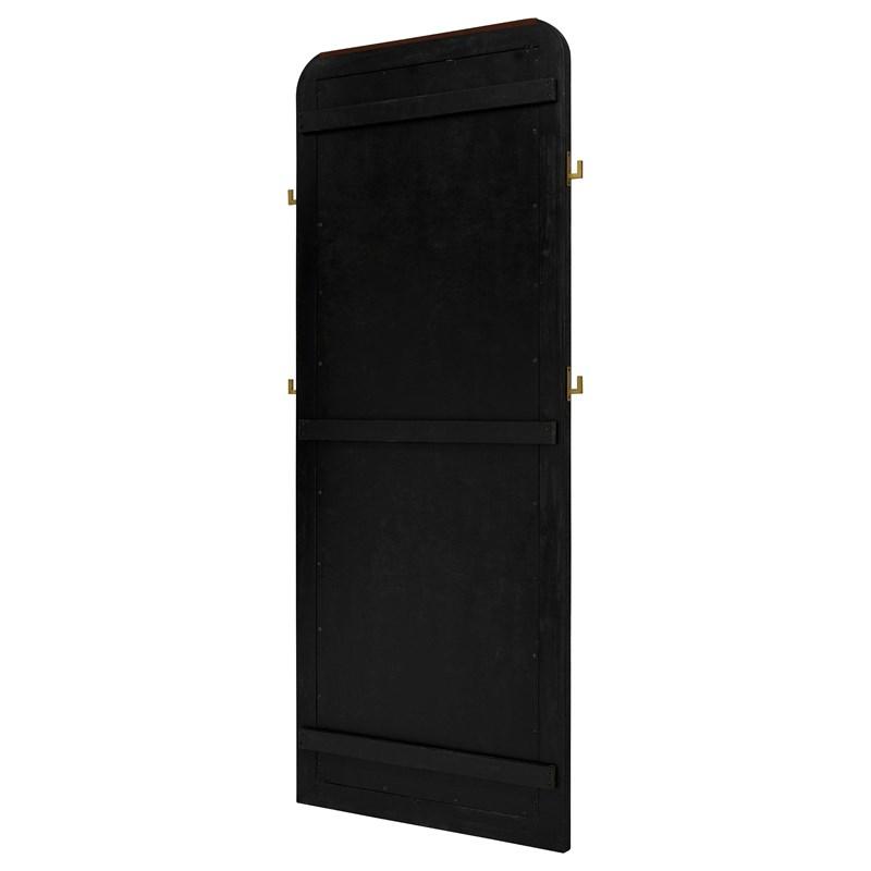Large Picture of Coaster Furniture Arini 224339 Cane Weave Full Length Standing Floor Mirror - Black