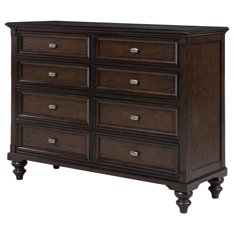 Large Picture of Coaster Furniture Andover 223633 8-Drawer Dresser Cabinet - Dark Oak