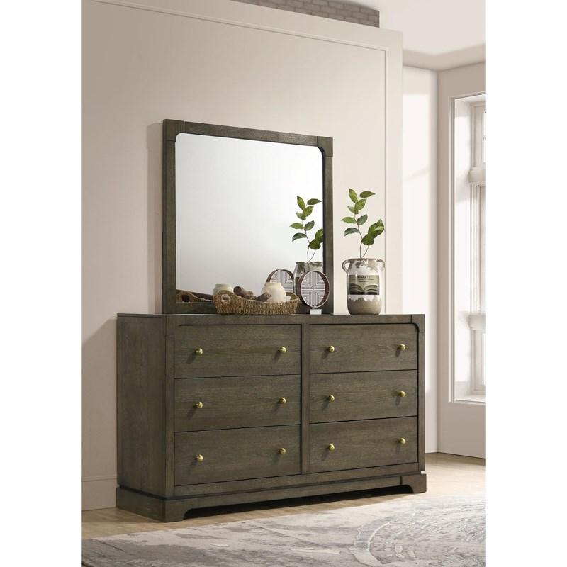 Large Picture of Coaster Furniture Gran Park 224933M 6-Drawer Dresser and Mirror - Dark Cocoa