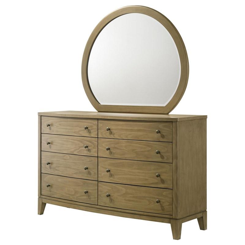 Large Picture of Coaster Furniture Granada 224923M 8-Drawer Dresser and Mirror - Natural Pine