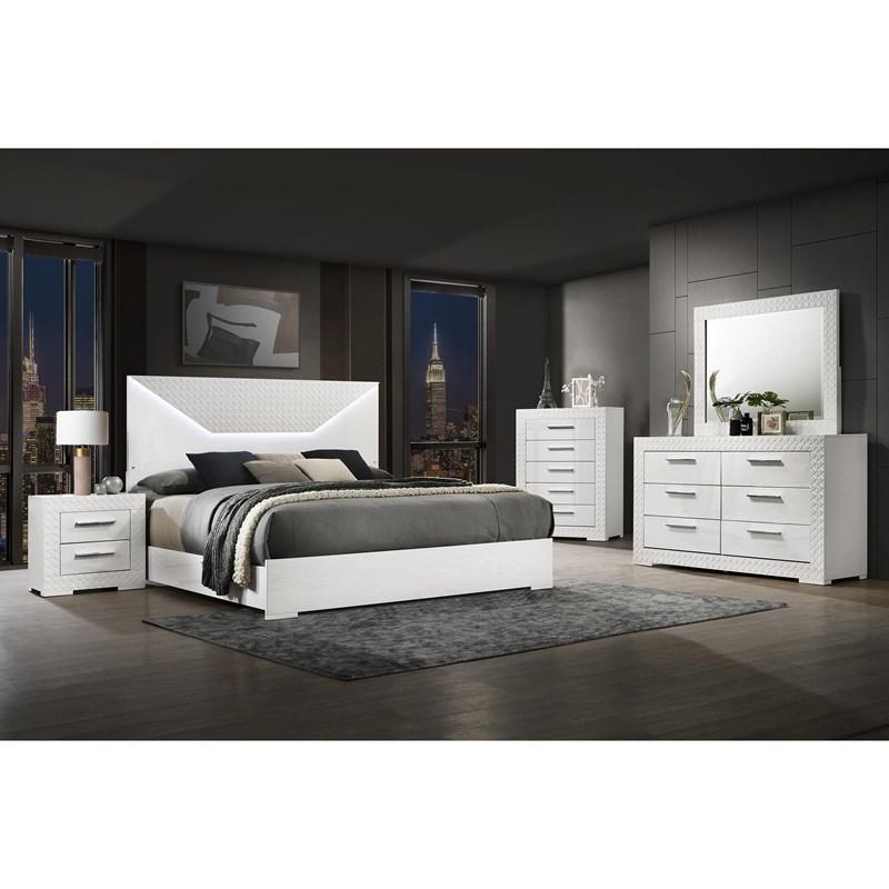 Large Picture of Coaster Furniture Ives 224943M 6-Drawer Dresser and Mirror - White High Gloss