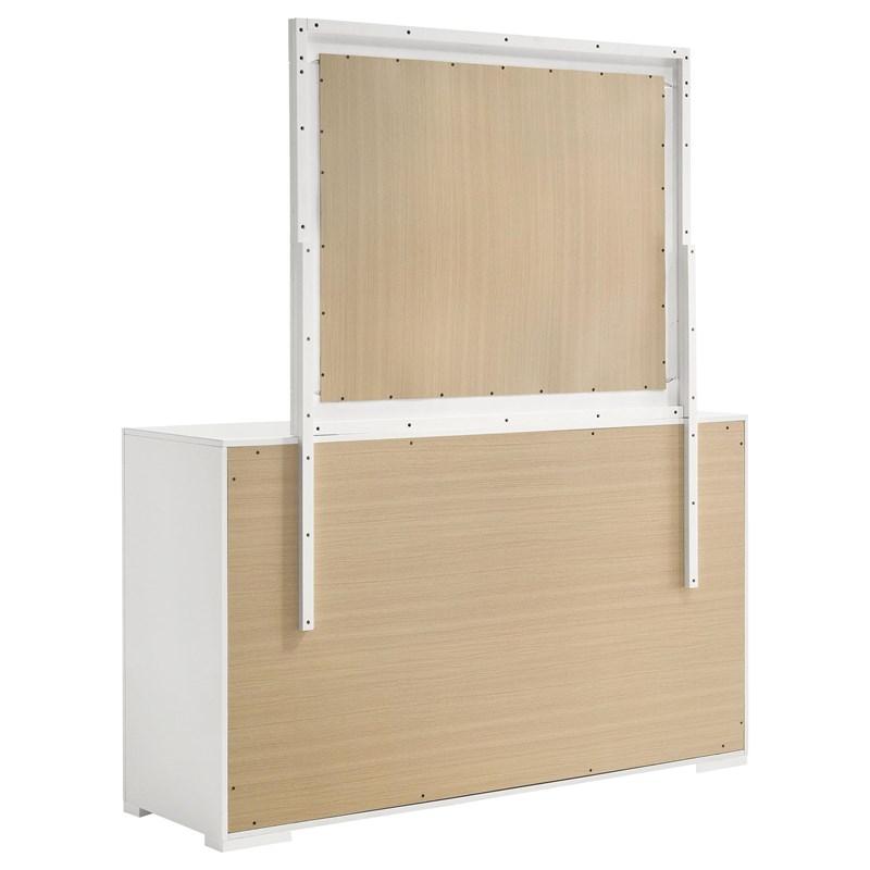 Large Picture of Coaster Furniture Ives 224943M 6-Drawer Dresser and Mirror - White High Gloss