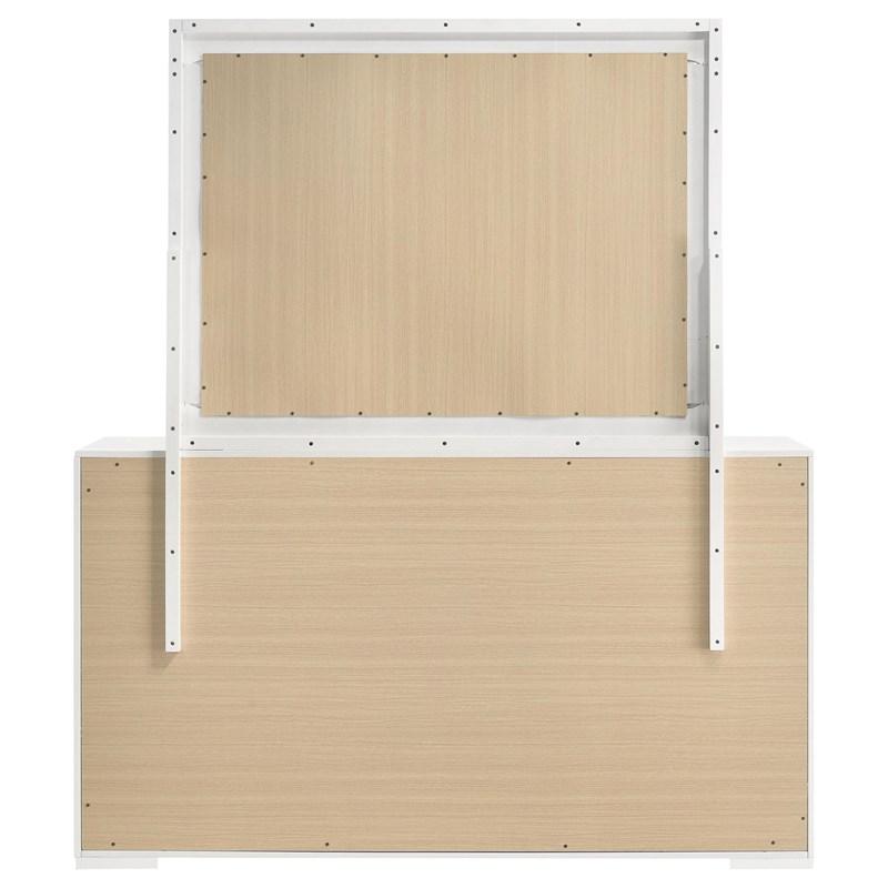 Large Picture of Coaster Furniture Ives 224943M 6-Drawer Dresser and Mirror - White High Gloss