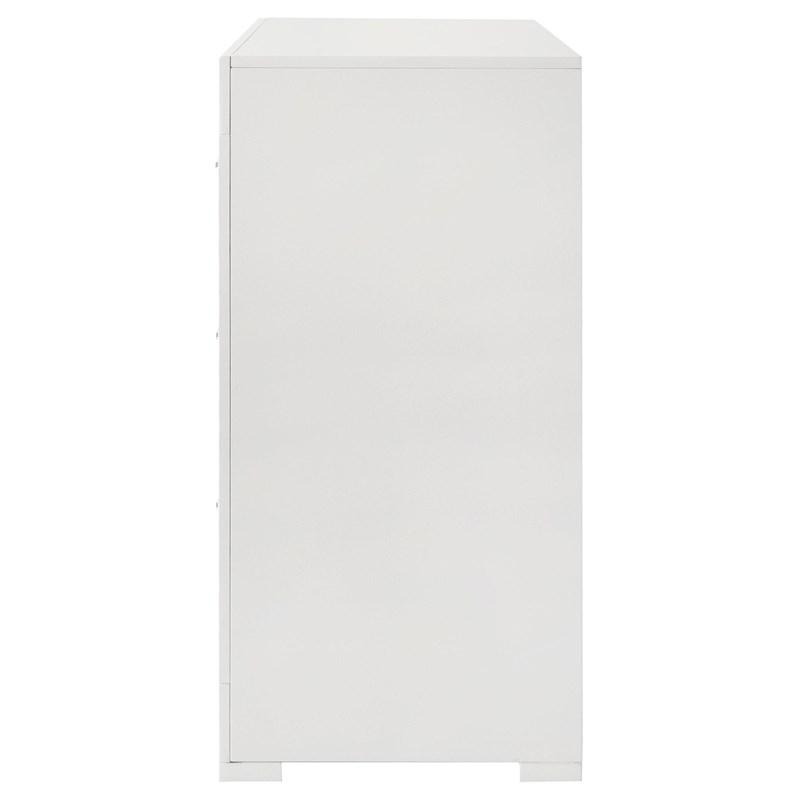 Large Picture of Coaster Furniture Ives 224943 6-Drawer Dresser Cabinet - White High Gloss