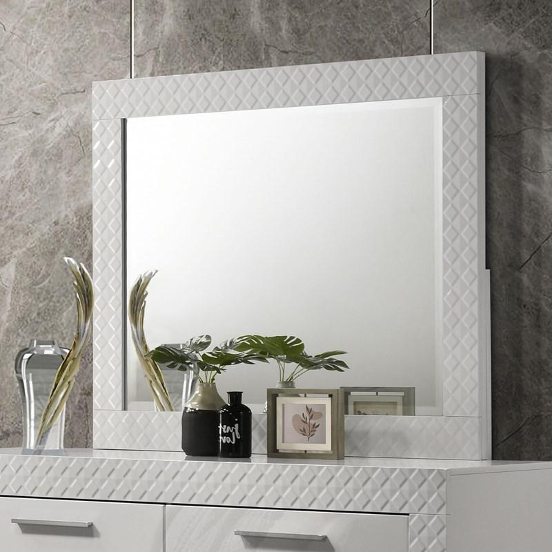 Large Picture of Coaster Furniture Ives 224944 Dresser Mirror - White High Gloss