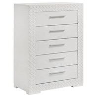 Coaster Furniture Ives 224945 5-Drawer Bedroom Chest of Drawers - White High Gloss (Chests - 5 Drawers)