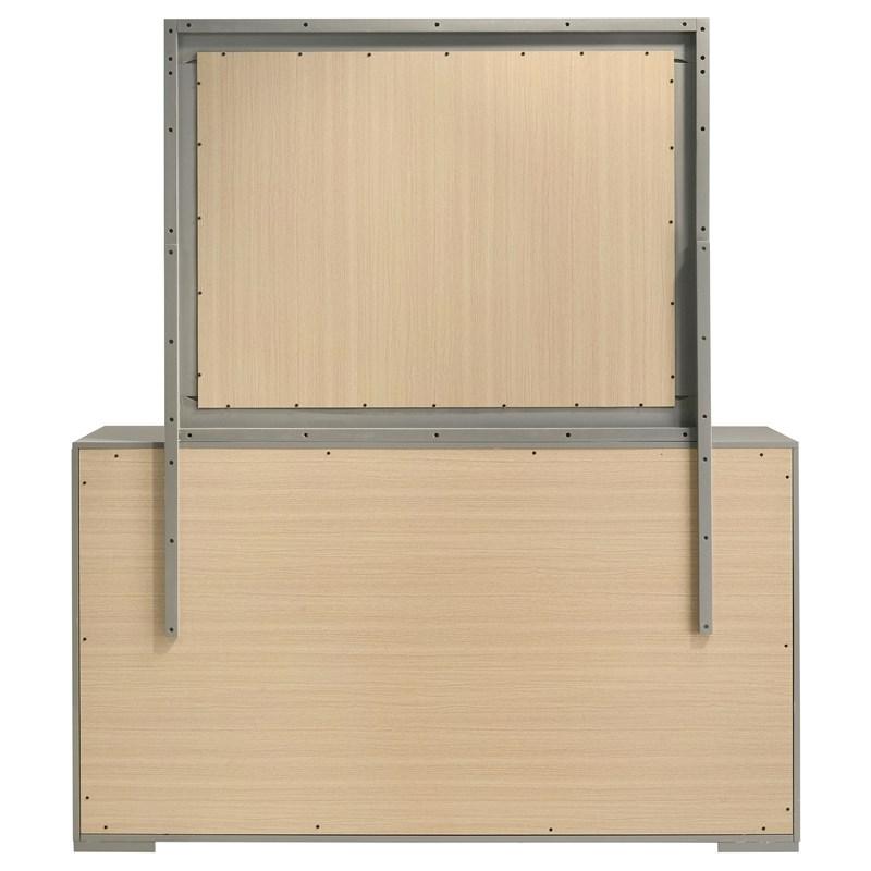 Large Picture of Coaster Furniture Ives 224973M 6-Drawer Dresser and Mirror - Grey High Gloss
