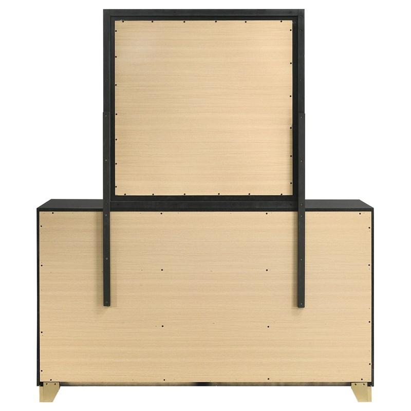 Large Picture of Coaster Furniture Caraway 224783M 6-Drawer Dresser with Mirror - Black