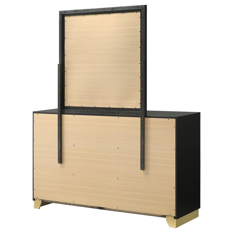 Large Picture of Coaster Furniture Caraway 224783M 6-Drawer Dresser with Mirror - Black
