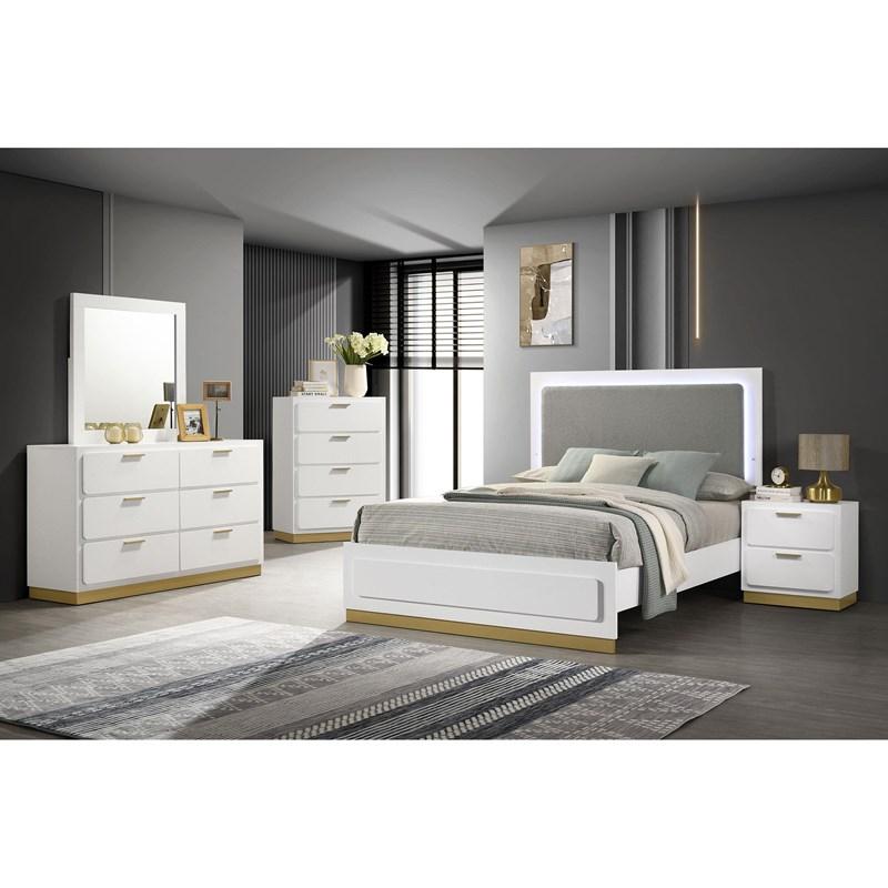 Large Picture of Coaster Furniture Caraway 224773M 6-Drawer Dresser with Mirror - White