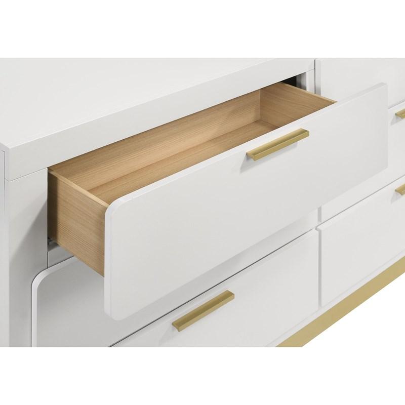 Large Picture of Coaster Furniture Caraway 224773M 6-Drawer Dresser with Mirror - White