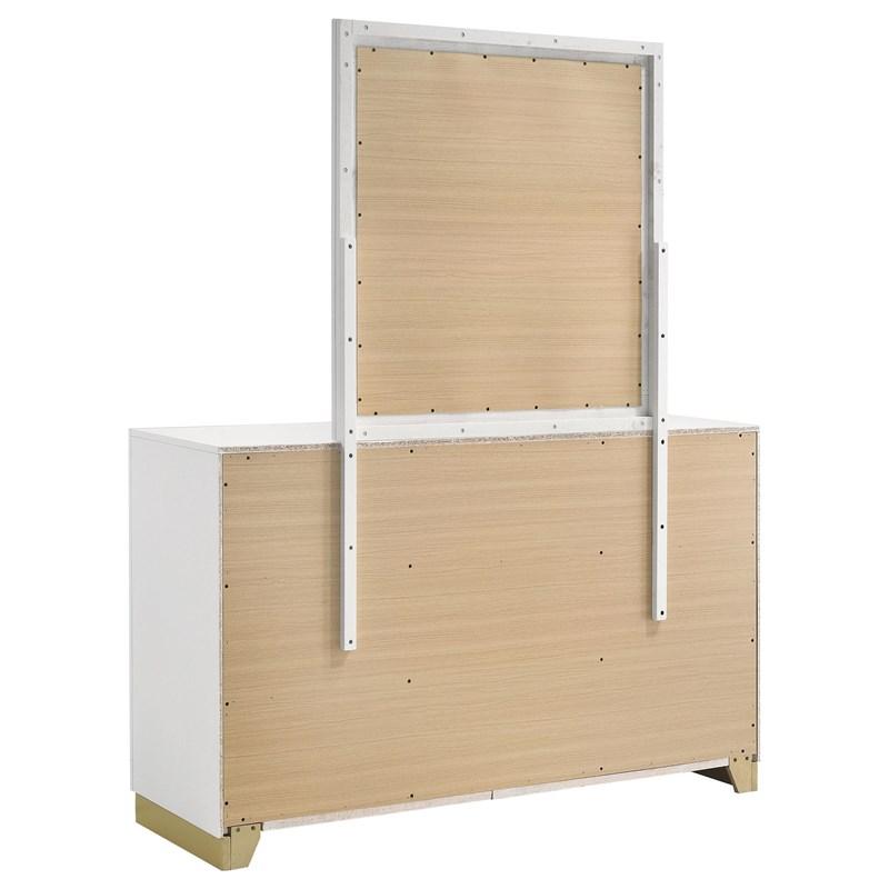 Large Picture of Coaster Furniture Caraway 224773M 6-Drawer Dresser with Mirror - White