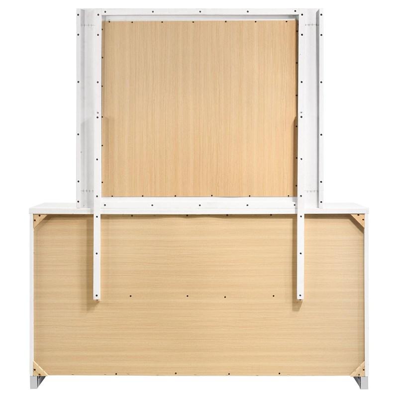 Large Picture of Coaster Furniture Felicity 203503M 6-Drawer Wood Dresser with Mirror - White High Gloss