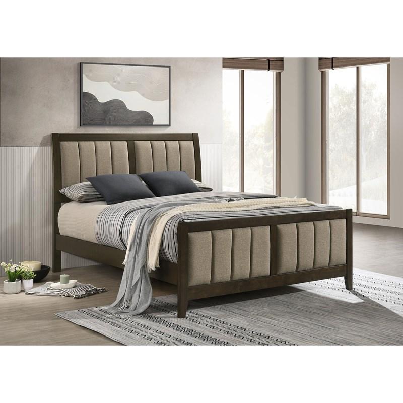 Large Picture of Coaster Furniture Wilkes 224421Q 51-inch Upholstered Queen Bed - Dark Cocoa