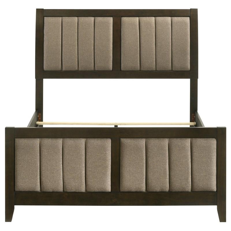 Large Picture of Coaster Furniture Wilkes 224421F 51-inch Upholstered Full Bed - Dark Cocoa