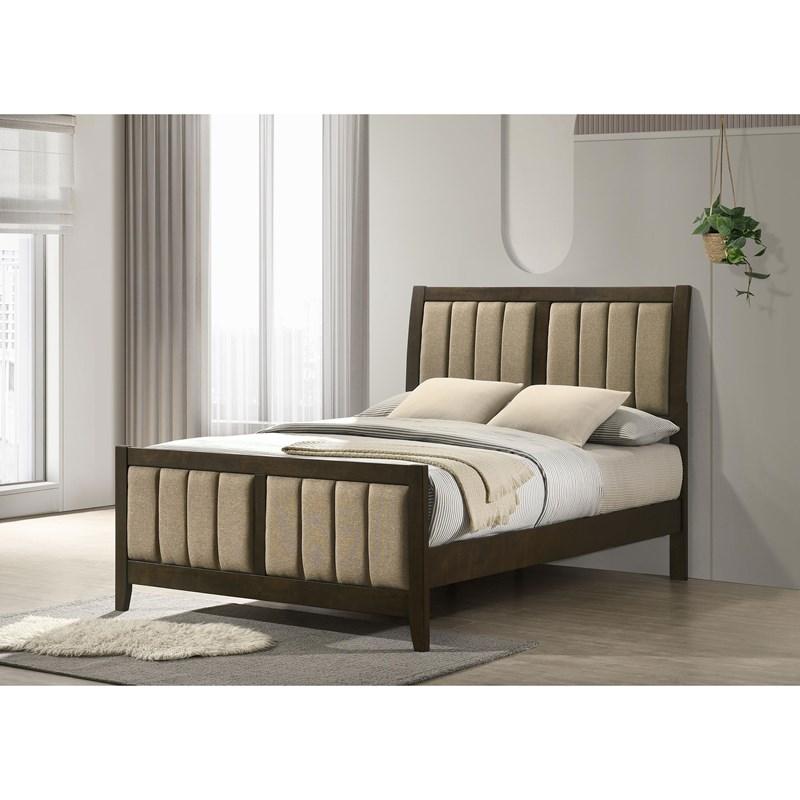 Large Picture of Coaster Furniture Wilkes 224421F 51-inch Upholstered Full Bed - Dark Cocoa