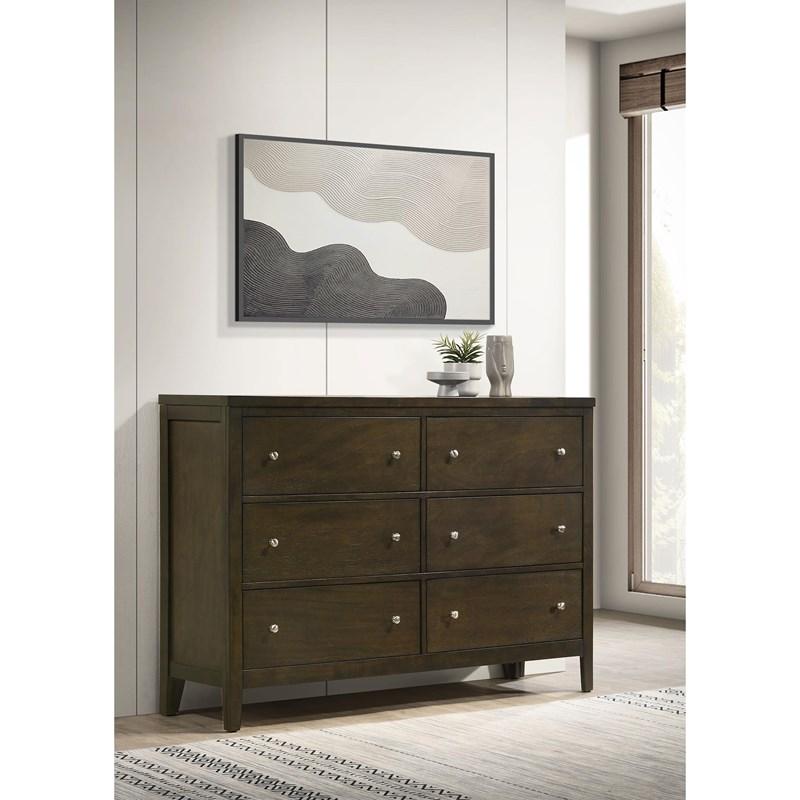 Large Picture of Coaster Furniture Wilkes 224423 6-Drawer Dresser Cabinet - Dark Cocoa