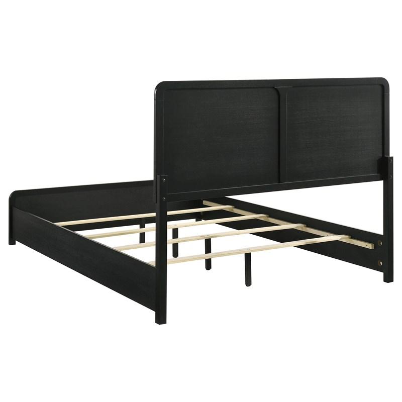 Large Picture of Coaster Furniture Cavelle 223661KE 51-inch Upholstered Eastern King Bed - Black