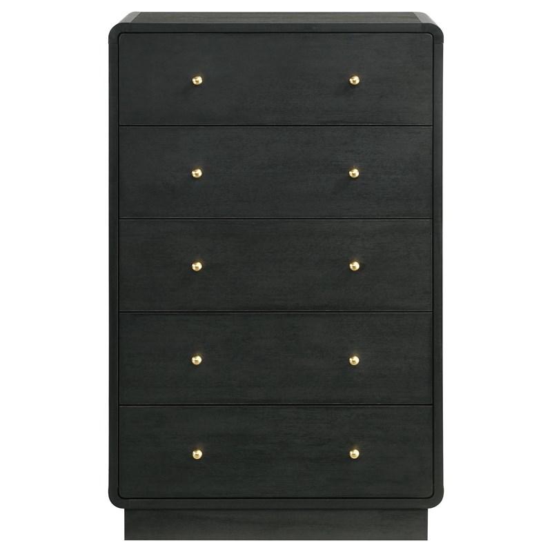 Large Picture of Coaster Furniture Cavelle 223665 5-Drawer Chest of Drawers - Black