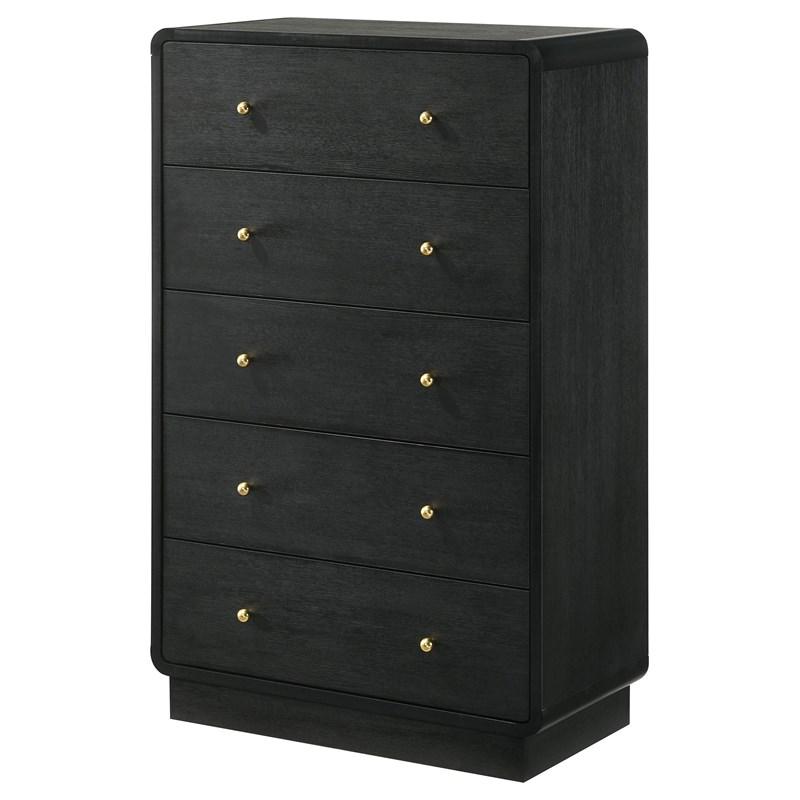 Large Picture of Coaster Furniture Cavelle 223665 5-Drawer Chest of Drawers - Black