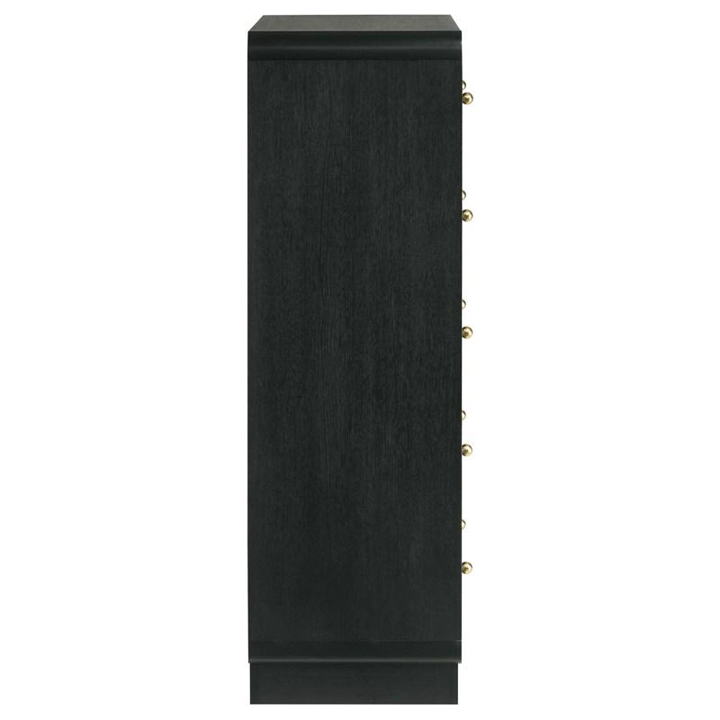 Large Picture of Coaster Furniture Cavelle 223665 5-Drawer Chest of Drawers - Black