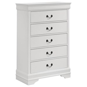 Coaster Furniture Louis Philippe 202445 5-Drawer Bedroom Chest - White (Chests - 5 Drawers)