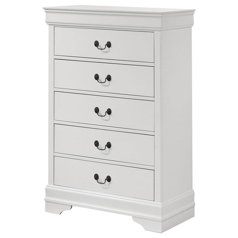 Large Picture of Coaster Furniture Louis Philippe 202445 5-Drawer Bedroom Chest - White