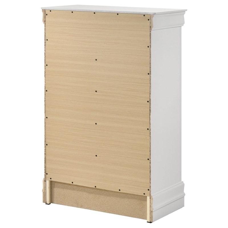 Large Picture of Coaster Furniture Louis Philippe 202445 5-Drawer Bedroom Chest - White