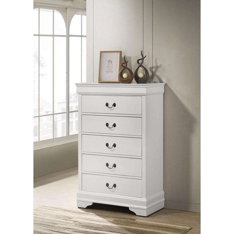 Large Picture of Coaster Furniture Louis Philippe 202445 5-Drawer Bedroom Chest - White