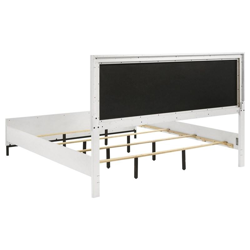 Large Picture of Coaster Furniture Sonora 224861KE Eastern King Upholstered Panel Bed - White