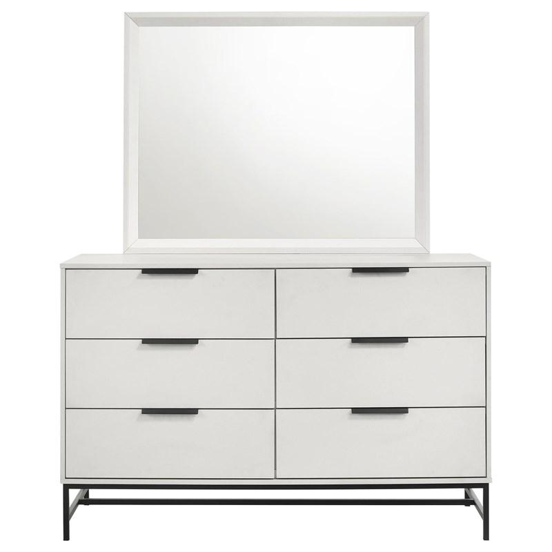 Large Picture of Coaster Furniture Sonora 224863M 6-Drawer Dresser with Mirror - White