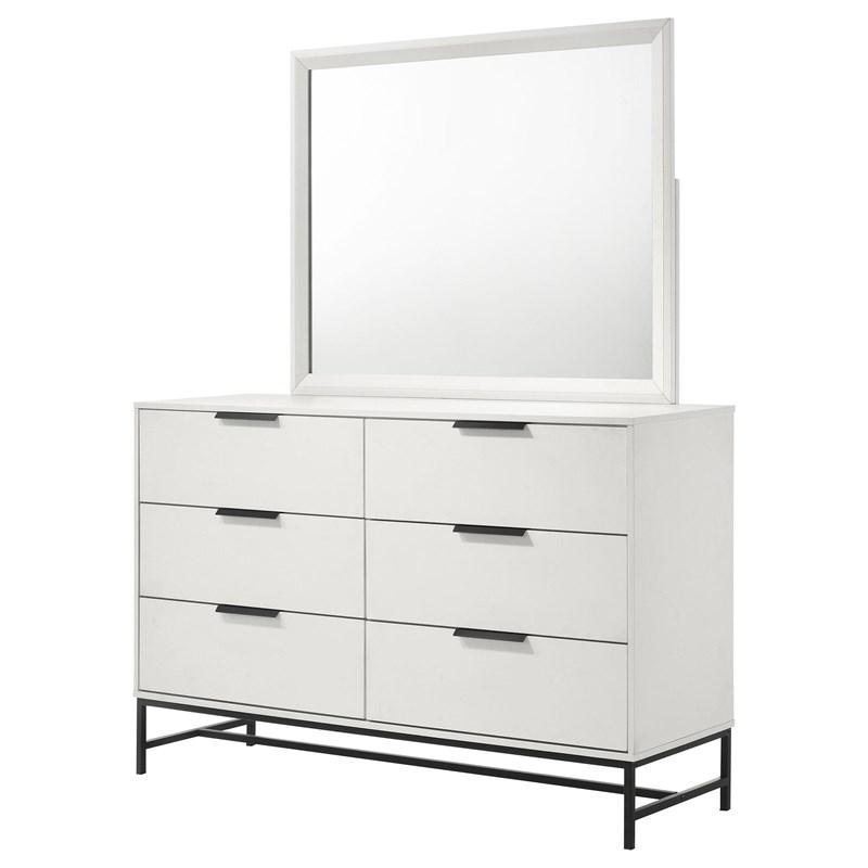 Large Picture of Coaster Furniture Sonora 224863M 6-Drawer Dresser with Mirror - White