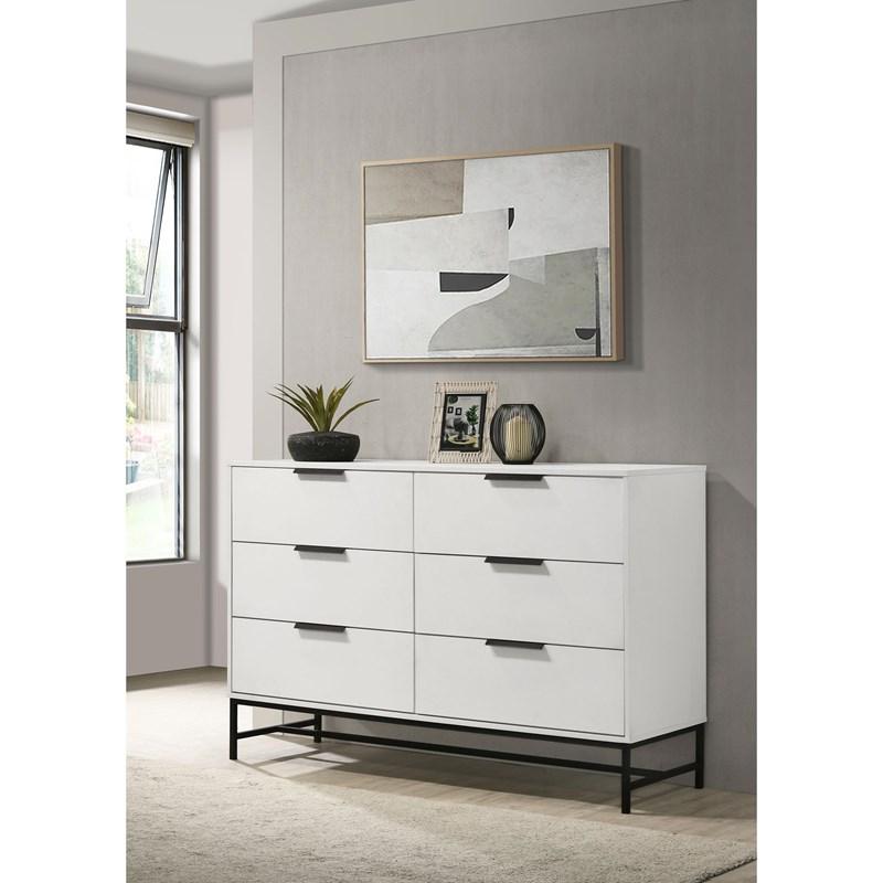 Large Picture of Coaster Furniture Sonora 224863 6-Drawer Bedroom Dresser - White