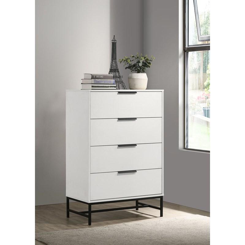 Large Picture of Coaster Furniture Sonora 224865 4-Drawer Bedroom Chest - White