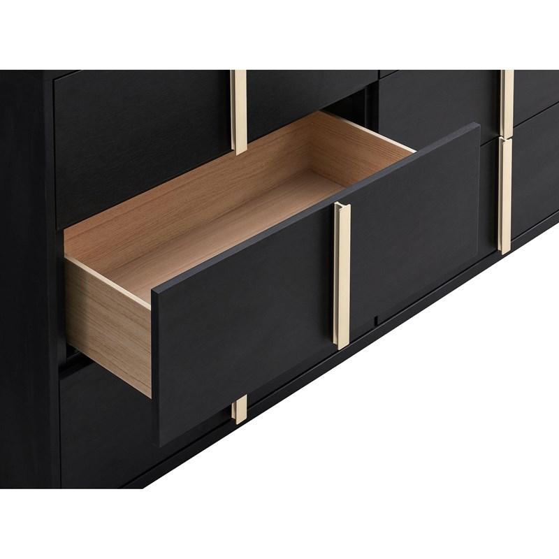 Large Picture of Coaster Furniture Marceline 222833M 6-Drawer Dresser with Mirror - Black