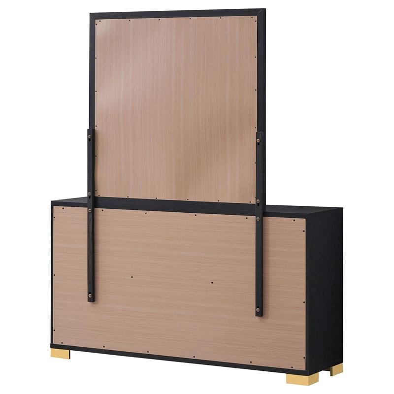 Large Picture of Coaster Furniture Marceline 222833M 6-Drawer Dresser with Mirror - Black