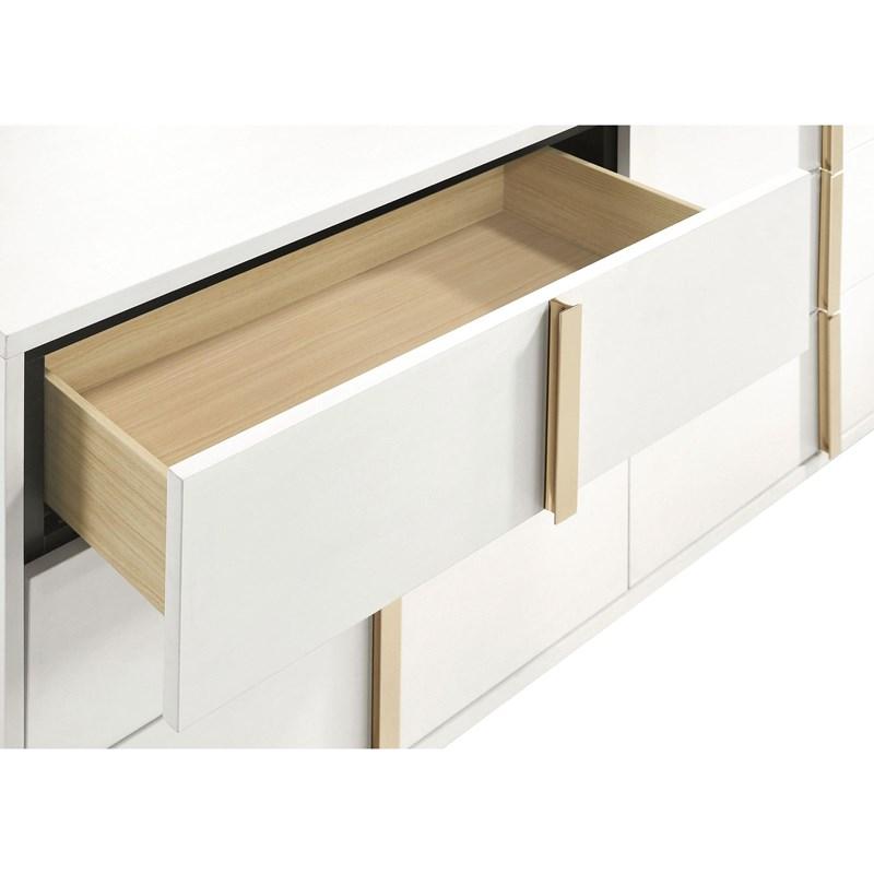 Large Picture of Coaster Furniture Marceline 222933M 6-Drawer Dresser with Mirror - White