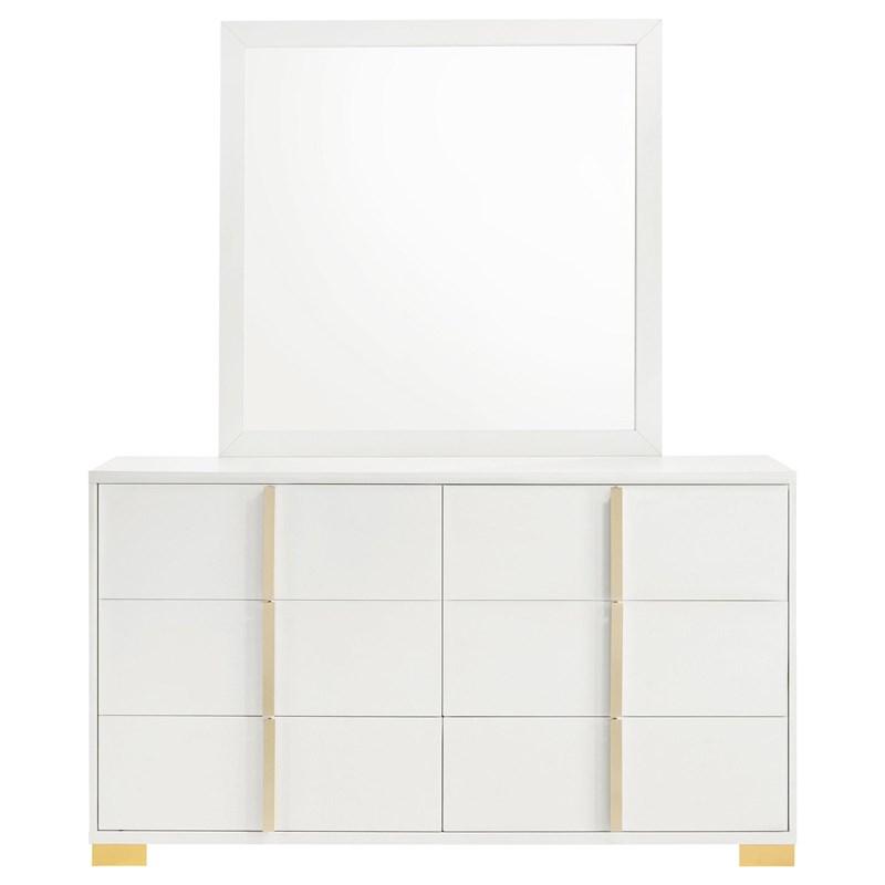 Large Picture of Coaster Furniture Marceline 222933M 6-Drawer Dresser with Mirror - White