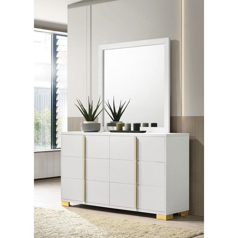 Large Picture of Coaster Furniture Marceline 222933M 6-Drawer Dresser with Mirror - White