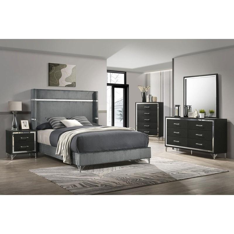 Large Picture of Coaster Furniture Lucia 224993M 6-Drawer Dresser and Mirror - Black