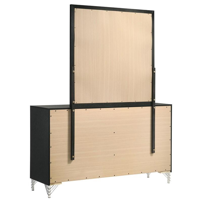 Large Picture of Coaster Furniture Lucia 224993M 6-Drawer Dresser and Mirror - Black