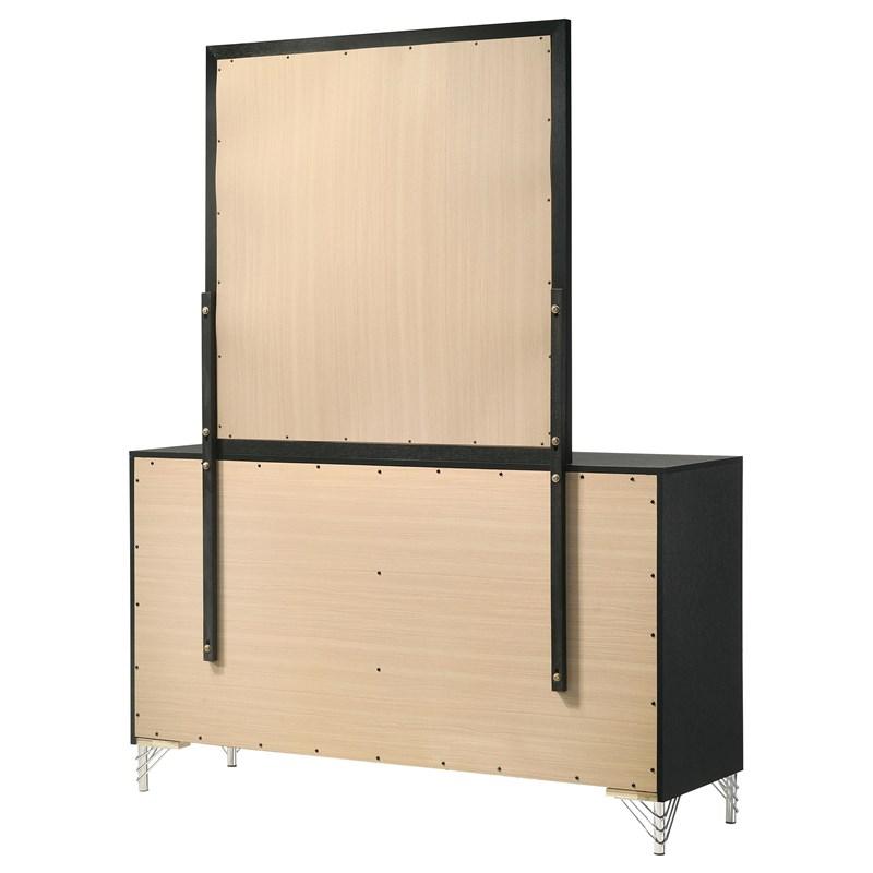 Large Picture of Coaster Furniture Lucia 224993M 6-Drawer Dresser and Mirror - Black
