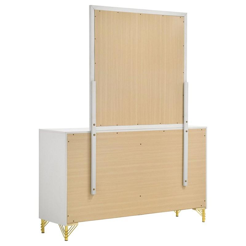 Large Picture of Coaster Furniture Lucia 224733M 6-Drawer Dresser with Mirror - White