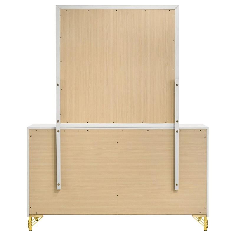 Large Picture of Coaster Furniture Lucia 224733M 6-Drawer Dresser with Mirror - White