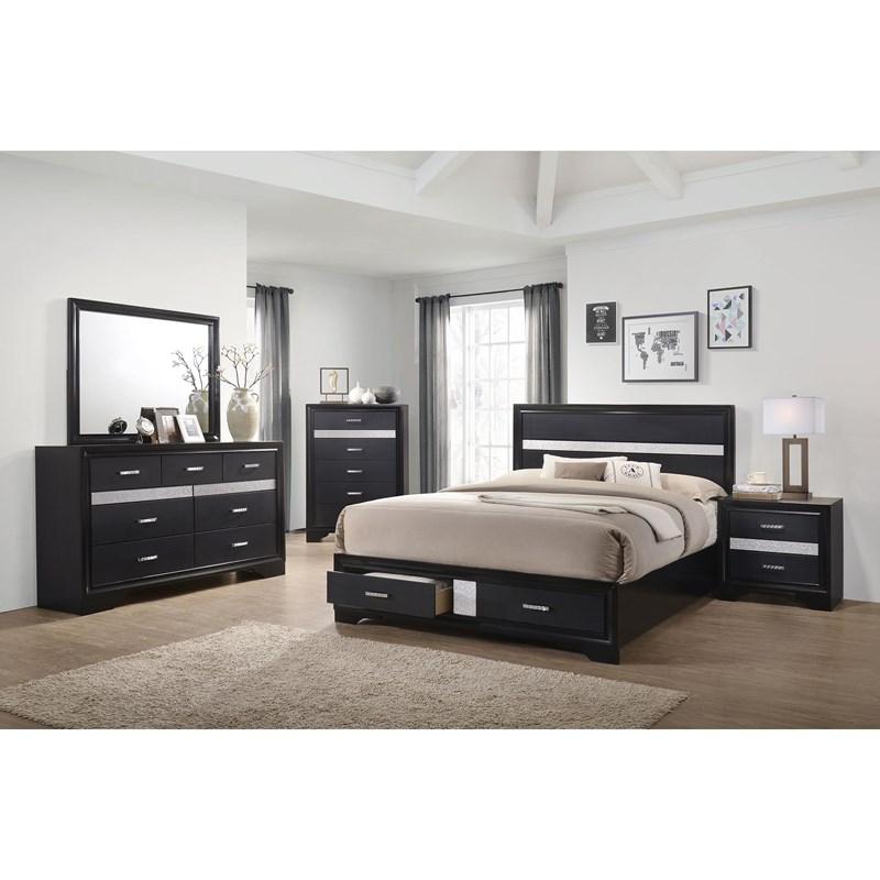 Large Picture of Coaster Furniture Miranda 206363M 7-Drawer Dresser with Mirror - Black